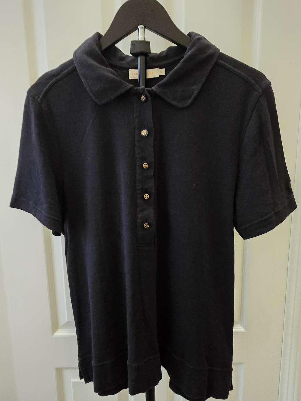 Tory Burch Navy Short Sleeve Polo Top